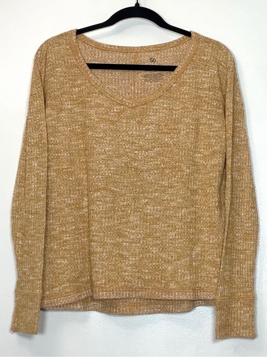 SO Sweaters - SO Women's Scoop Neck Sweater in Marled Camel